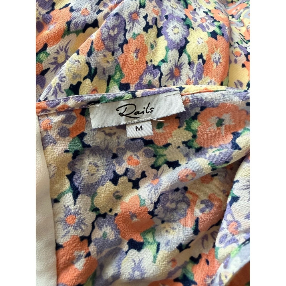 Rails Audrina V-Neck Sleeveless Asymmetric Midi floral Cottagecore print Sz M - Picture 5 of 7